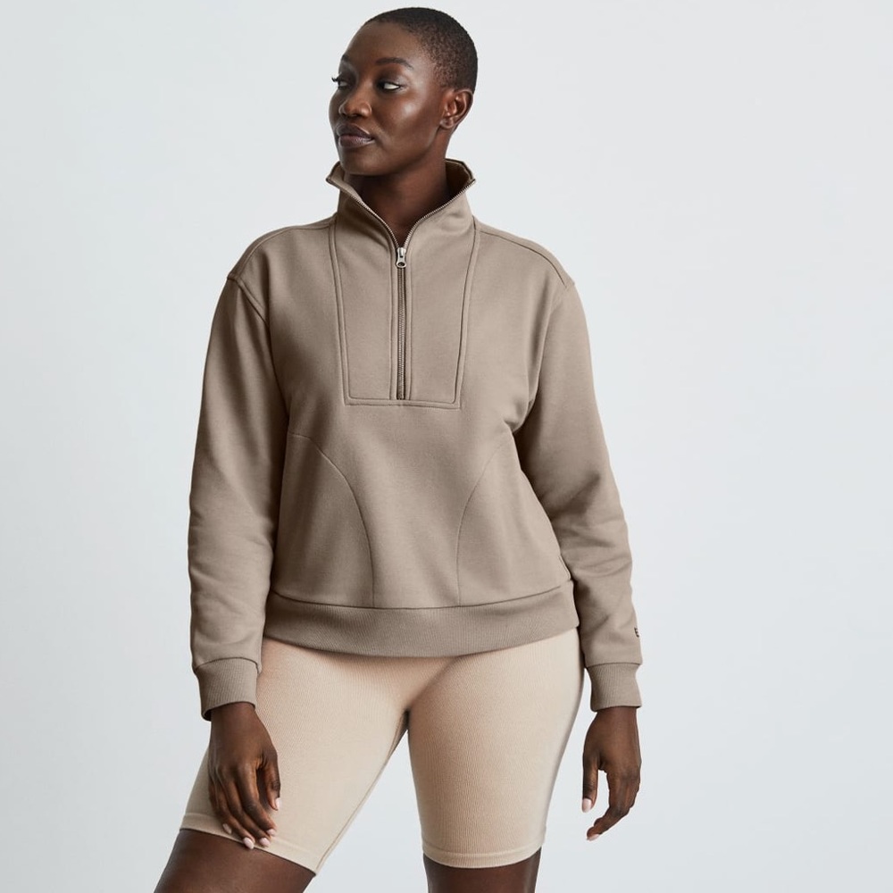 Everlane the track half zip NWT-  color is Burnt Sugar